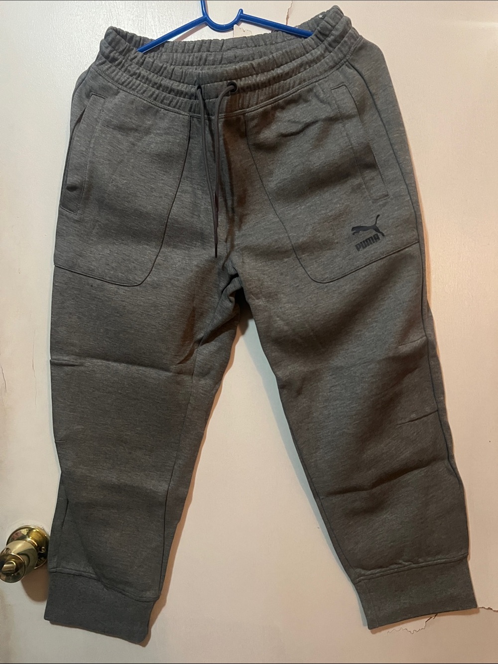 Puma men Charcoal Gray Elastic Waist Jogger Pants